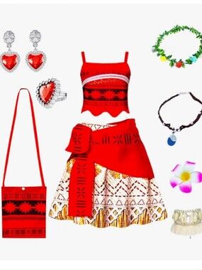 Polynesian Princess Dress Up Costume Set Size XL NWT